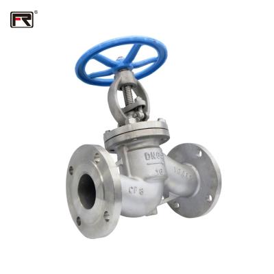 China Safe and durable globe valve flanged high quality industrial stainless steel valve pn16 global hand wheel for sale