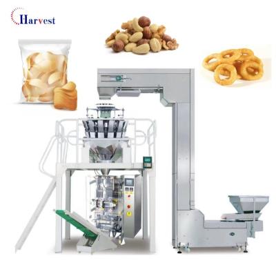 China Food Nitrogen Packaging Machine Three Sides Rinse Sealing Snacks French Fries Nuts Popcorn Vertical Packing Machine With Nitrogen for sale