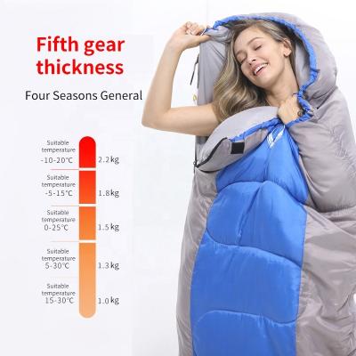 China Outdoor Envelope Type Winter Portable Adults Compact Single Camping Sleeping Bag for sale