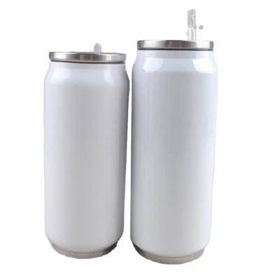 China Sustainable Custom 12 oz 17 oz Stainless Steel Soda Can Style Custom Tumbler Sublimation Blanks With Straw Cola Can for sale