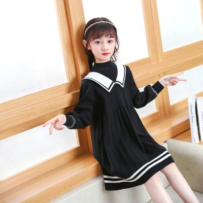 China Beautiful Anti-Static Style Japanese Soft Star Sister Dress Woolen Long Sleeve Collar Sailor Navy Girl Street Dress for sale