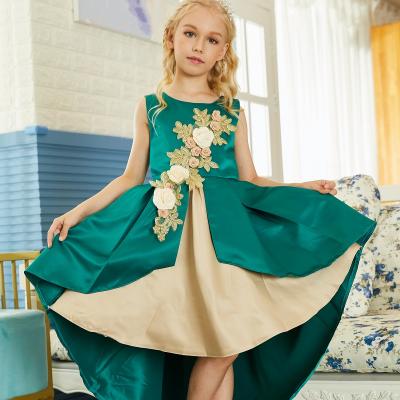 China European and American style children's embroidery anti-static floral dresses love dress dresses for girls for sale