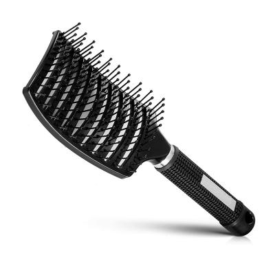 China Amazon Best Sellers Logo Hair Dryer And Volumizer Waterproof Custom Hot Airbrush, Curved Duct Hair Detangler Brush and Paddle Brush for sale