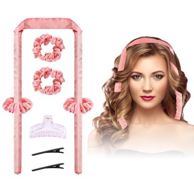 China Convenient Heatless Hair Curler No Heat Curls Silk Headband For More Comfortable Sleeping Hair Grip And Overnight Roller Kit for sale