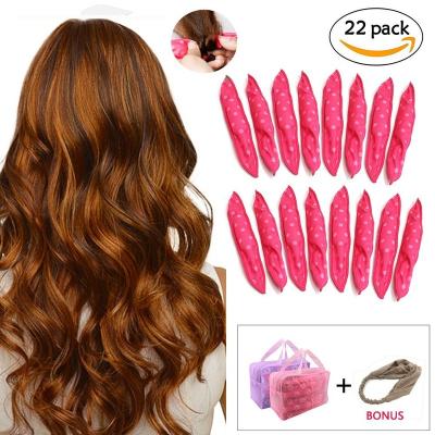 China DIY Beauty Pillow Hair Curlers Foam Hair Rollers Hair Rollers Sleeping No Heat Hair Styling DIY Tool for Medium Wavy, Tight, Spiral Curls Long Hair + Free Headband for sale