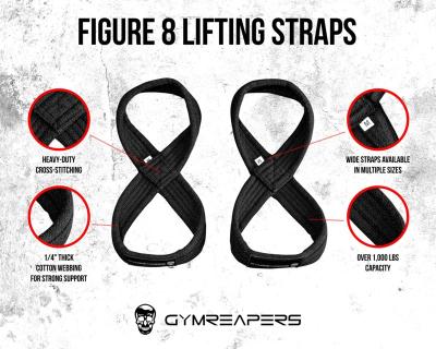 China Igure Adjustable Durable 8 Straps For OEM Custom Logo Premium Figure Custom Logo Straps Fitness Weightlifting Figure 8 Weightlifting 8 Straps for sale