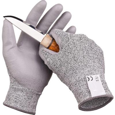 China Hot Selling General Purpose PU Cut Resistant Gloves Gray Cut Safety Gloves PU Coated Pu Cut Resistant Gloves PU for sale