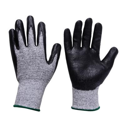 China Hot Selling General Purpose Black Cut Resistant PU Gloves PU Coated For Glass Work Gloves PU Coating Cutting Glove for sale