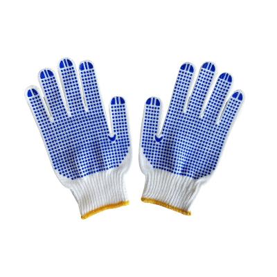 China Breathable Stretch Natural White 7/10gauge PVC Dotted Working Gloves for sale