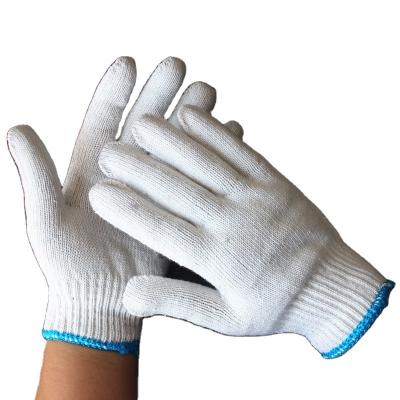 China Cheapest Price Anti-smash Raw White Knitted Cotton Gloves Raw White Natural White for sale