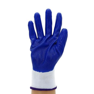 China Good Quality 13G Breathable Stretchy Hot White Gray Nitrile Coated Glove for sale