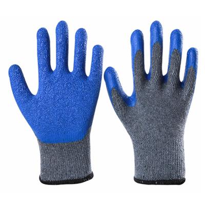 China Breathable Stretch Poly-cotton 10G Glove Gray Liner With Ply Latex Work Glove Safety Coated Gloves for sale