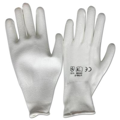 China Cheap Price Breathable Good Quality 13G Black Stretchy Polyester With Black PU Coated Glove for sale