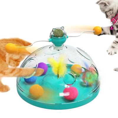 China Stocked 2022 New Best Manufacturer wholesale company Cat teaser stick Treasure Chest Cat windmill mint ball toys Amazon Pet dog toys for sale