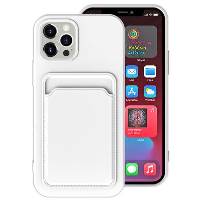 China Shockproof Card Holder Phone Case For iPhone 14 13 Pro TPU Resin Shockproof Phone Case 12 11 Max Soft Wallet Cover for sale