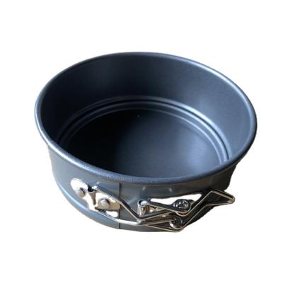 China Galvanized &Colorful 12cm Sustainable Black Round Springform Cake Mold With Lock Nonstick Coating Cheesecake Pan With LooseRemovabl Bottom for sale