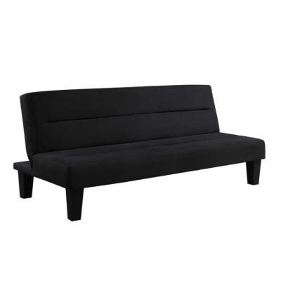 China Simple design living room foldable luxury real black sofa bed for sale