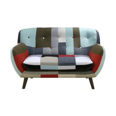 China Removable Patchwork Fabric Sofa Cover New Style Modern Double Seater Sofa Cotton Sofa for sale