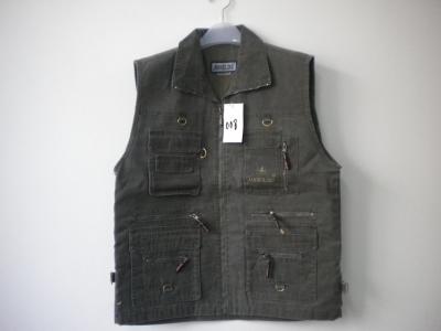 China vest, mens vest in 100% polyester, washed fabric, black, fishing vest, casual vest for sale