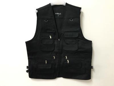 China Mens classic vest，mens waist coat, vest in 100% polyester washed fabric, washed black color, S-3XL for sale