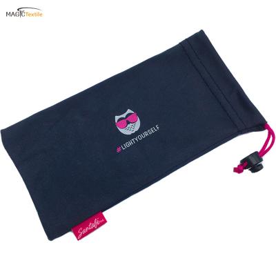 China Fashionable magic custom logo microfiber .eco-friendly monocle pocket soft case eyeglasses bag for sale