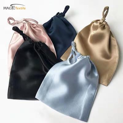 China China Factory Pink Colorful Gift Organizer Bag Bowknot Jewelery Satin Tote Pouch With Logo for sale