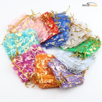 China Packing custom printed small cheap organza jewelry wedding gift pouch drawstring bags for packing for sale