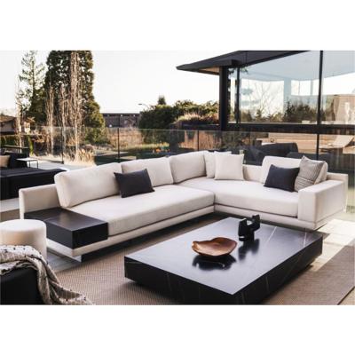 China Modern Outdoor Waterproof Fabric Sofa With Coffee Table Garden Modular Sectional Patio Furniture Set for sale