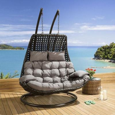 China European Standard Patio Garden Hotel Contemporary Double Swing Chair Outdoor Leisure Furniture for sale