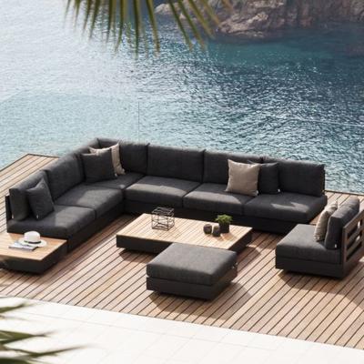 Chine Outdoor Sectional Aluminum Metal L Shape Sofa Modern Luxury Modern Patio Garden Fashion Sofa Hotel Furniture Sofa à vendre