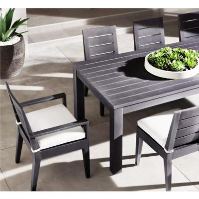 China Modern Luxury Aluminum Dining Table And Chairs Garden Outdoor Patio Hotel Furniture for sale