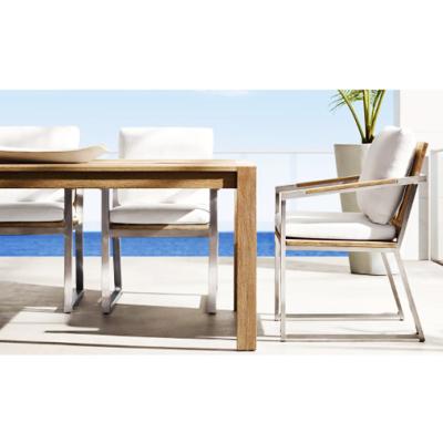 China 2021 Modern Wholesale Patio Dining Set Teak Table And Chairs Aluminum Garden Hotel Outdoor Furniture for sale