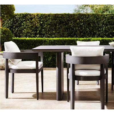 China 2021 Wholesale Modern Hotel Patio Garden Poolside Aluminum Dining Table And Chairs for sale