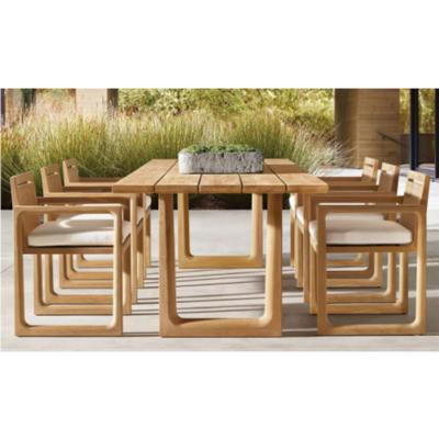 China Modern Solid Teak Wooden Outdoor Patio Dining Table and Chairs Garden Hotel Furniture Set à venda