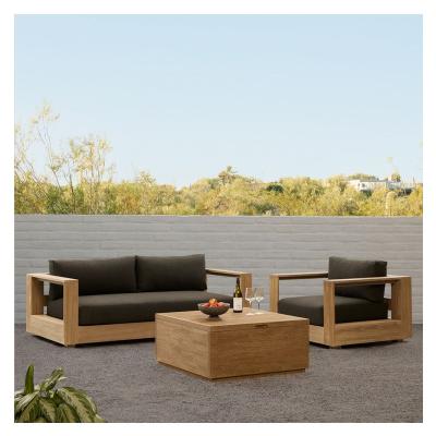 China Contemporary Wholesale High Quality Indoor Outdoor Patio Furniture Factory Teak Solid Wood Sofa Set en venta