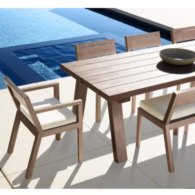 China Modern Wholesale Teak Garden Set Patio Outdoor Dining All Weather Yard Furniture for sale