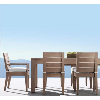 China Modern New Design Outdoor Patio Furniture Leisure Seven Sets Teak Dining Table And Chairs for sale