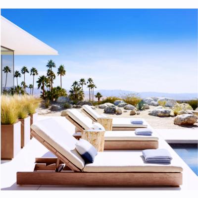 China Wholesale Modern Outdoor Beach Hotel Poolside Patio Garden Chair Sofa Solid Teak Wood Sun Furniture en venta