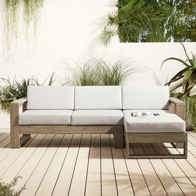 China Modern Luxury Outdoor Furniture Teak Wood Garden Sets L Modern Outdoor Backyard Sectional Teak Sofa Bed Living Room Sofa Lounge Sofa en venta