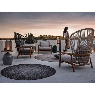 China Modern Hot Selling Garden Patio Modern Poolside Outdoor Solid Teak Wood And All Weather High Rope Back Chair Te koop