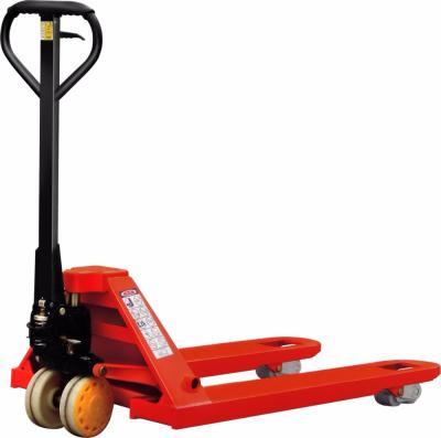 China Hotels 2.5T W 550mm Hydraulic Manual PU Hand Pallet Truck for sale