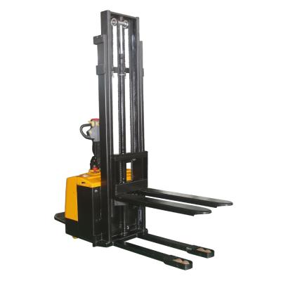 China Building Material Shops Battery Hydraulic Double Forks Full Automatic 2T Electric Pallet Stacker for sale