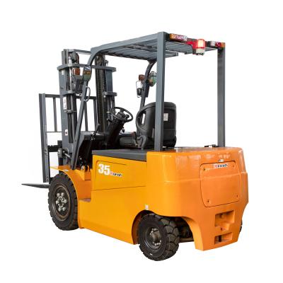 China Building Material Shops Yellow Motor 3.5 Ton 3m Hydraulic Steering Pallet Forklift Electric Forklift for sale