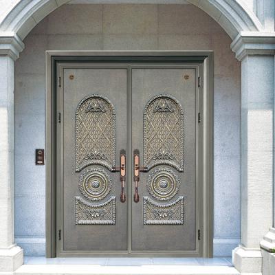 China Swing Front Door Designs Metal Aluminum Double Front Entry for sale