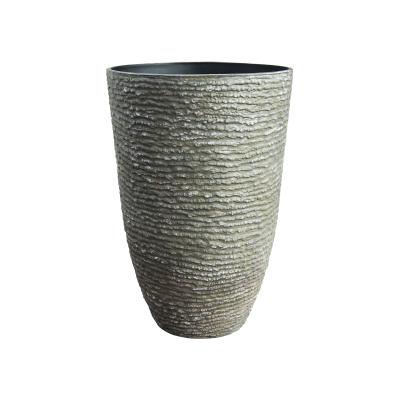 China Popular Garden Eco-Friendly Design Large Stone Flower Pots Big Large Size Plastic Planter For Plant for sale