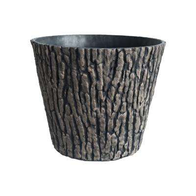 China Eco-friendly hot sale home outdoor garden decoration wood effect large tree pots plastic planters plastic pots for sale