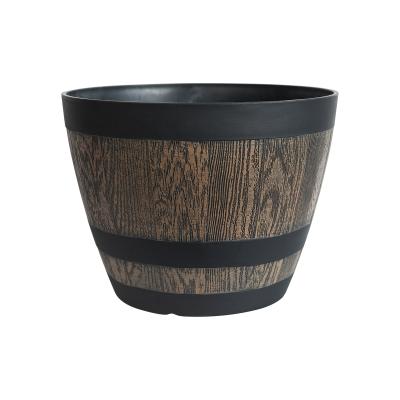 China Durable Material Hot Sale Fade Resistant Flower Pot Whiskey Barrel Planter Indoor Outdoor UV Pot for sale