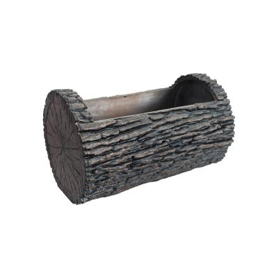 China Eco-Friendly Horizontal Rustic Wood Decor Wooden Log Oak Tree Bark Tree Bark H-2 Planter Pot For Home Decor for sale