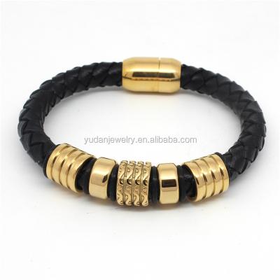 China FASHIONABLE factory custom made genuine leather bracelet for men for sale