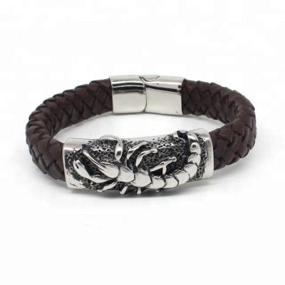 China Yudan Stainless Steel Jewelry Stainless Steel Scorpion Leather Bracelet for sale